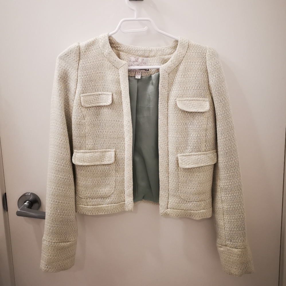 Dynamite White Cropped Blazer
